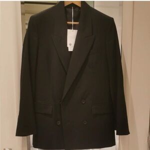 COS Wool Black Double-Breasted Blazer Brand new w tag! Unisex Size EUR 44/US 34R